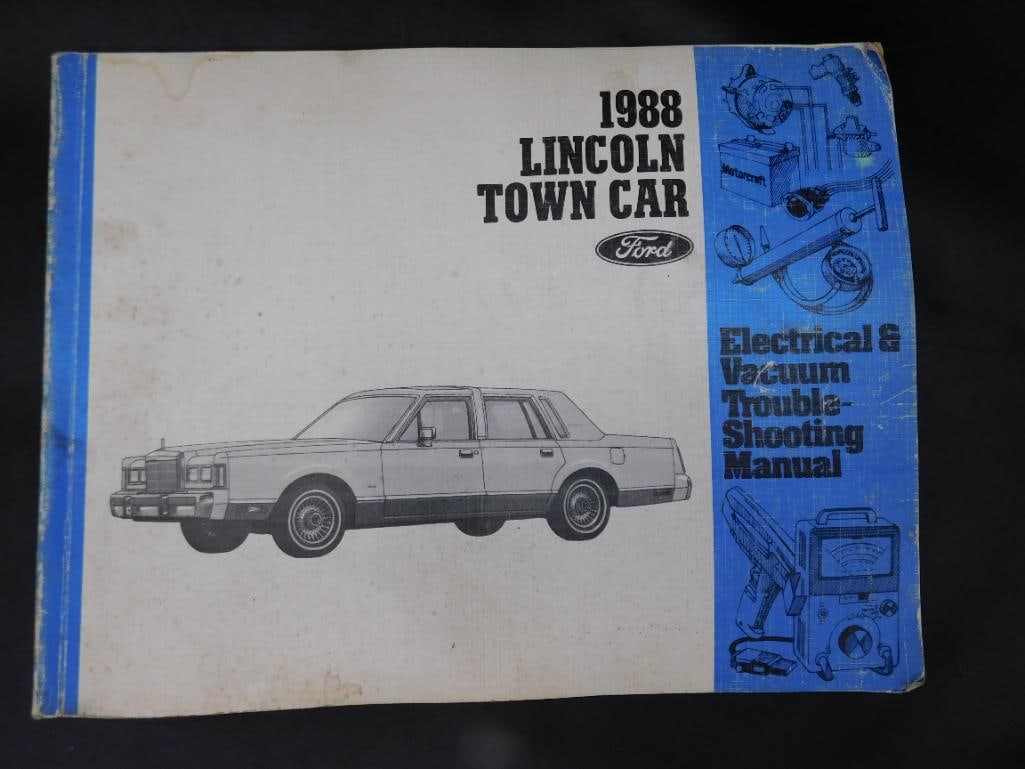 1988 LINCOLN TOWN CAR ELECTRICAL AND VACUUM TROUBLE SHOOTING MANUAL AUTOMOBILIA: 1988 LINCOLN TOWN CAR ELECTRICAL AND VACUUM TROUBLE SHOOTING MANUAL AUTOMOBILIA