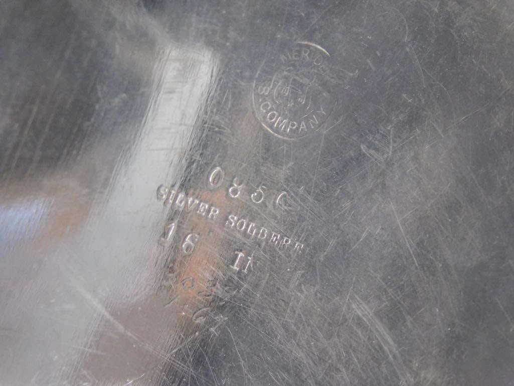 1 POUND OVAL SILVER SERVING TRAY VINTAGE ANTIQUE - 2