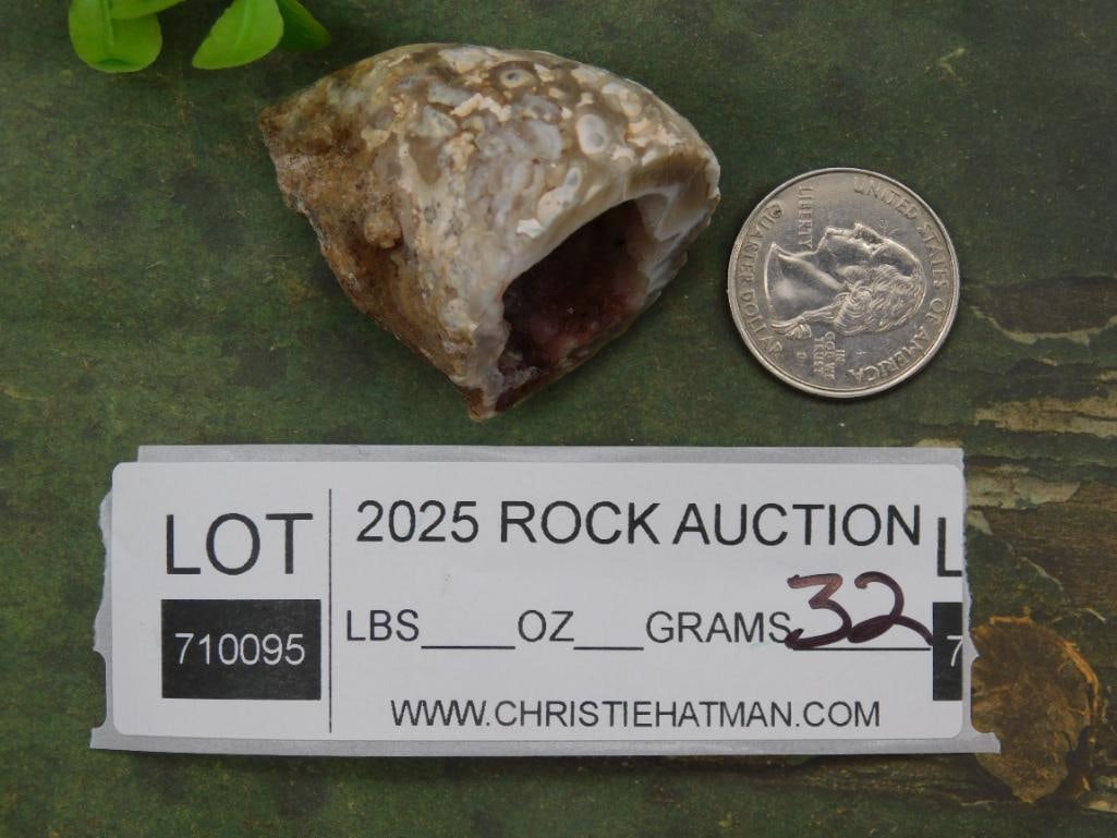 Geode with Crystalline Interior ROCK STONE LAPIDARY SPECIMEN - 3