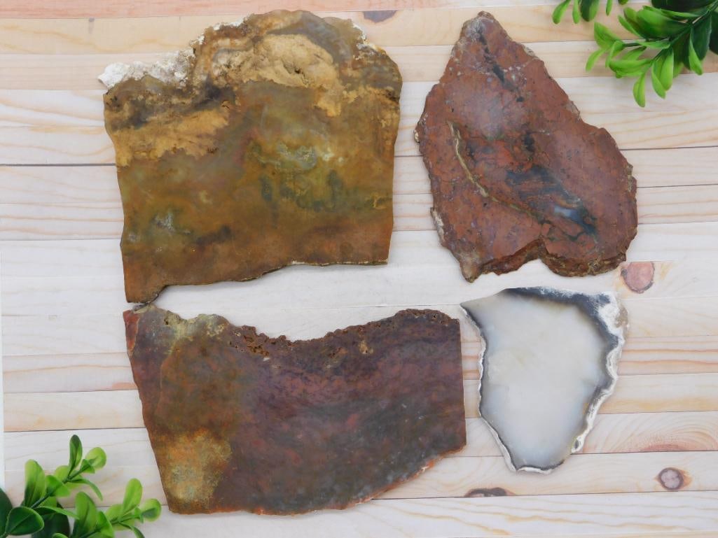 MIXED SLABS ROCK STONE LAPIDARY SPECIMEN: MIXED SLABS ROCK STONE LAPIDARY SPECIMEN