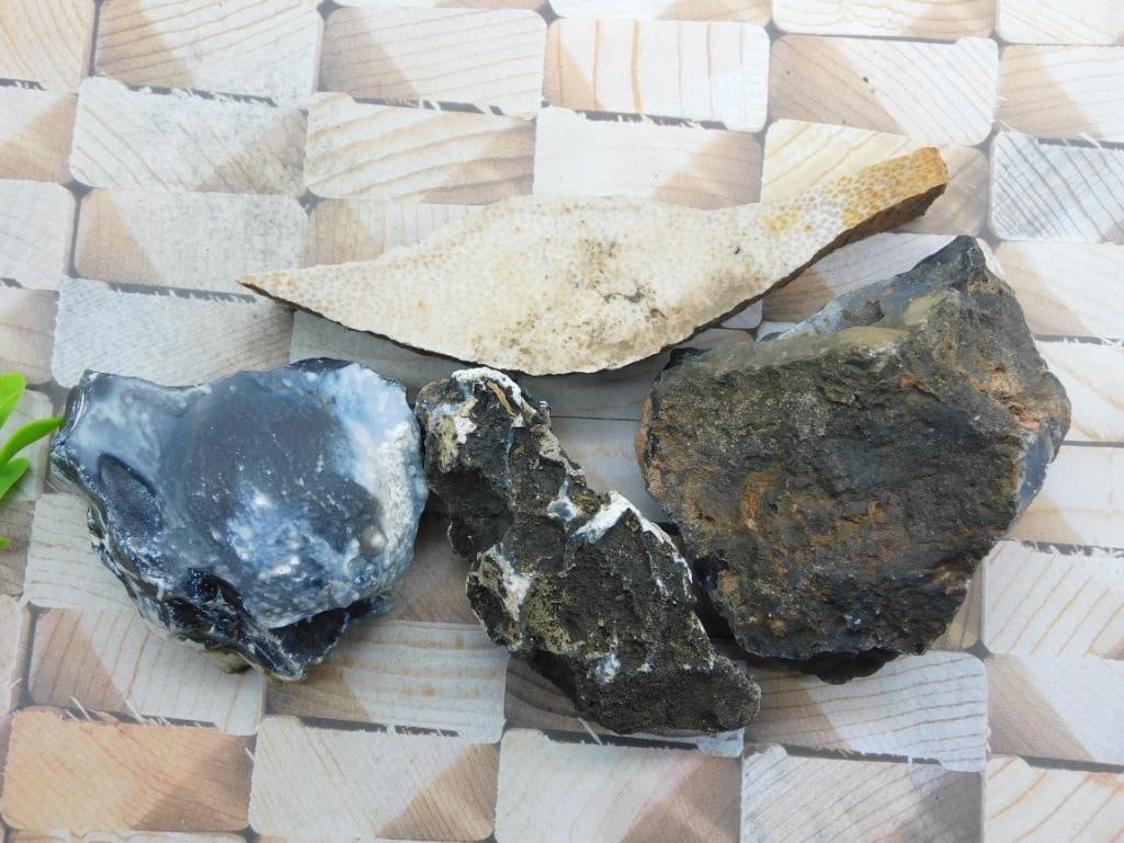 MIXED LOT ROCK STONE LAPIDARY SPECIMEN: MIXED LOT ROCK STONE LAPIDARY SPECIMEN