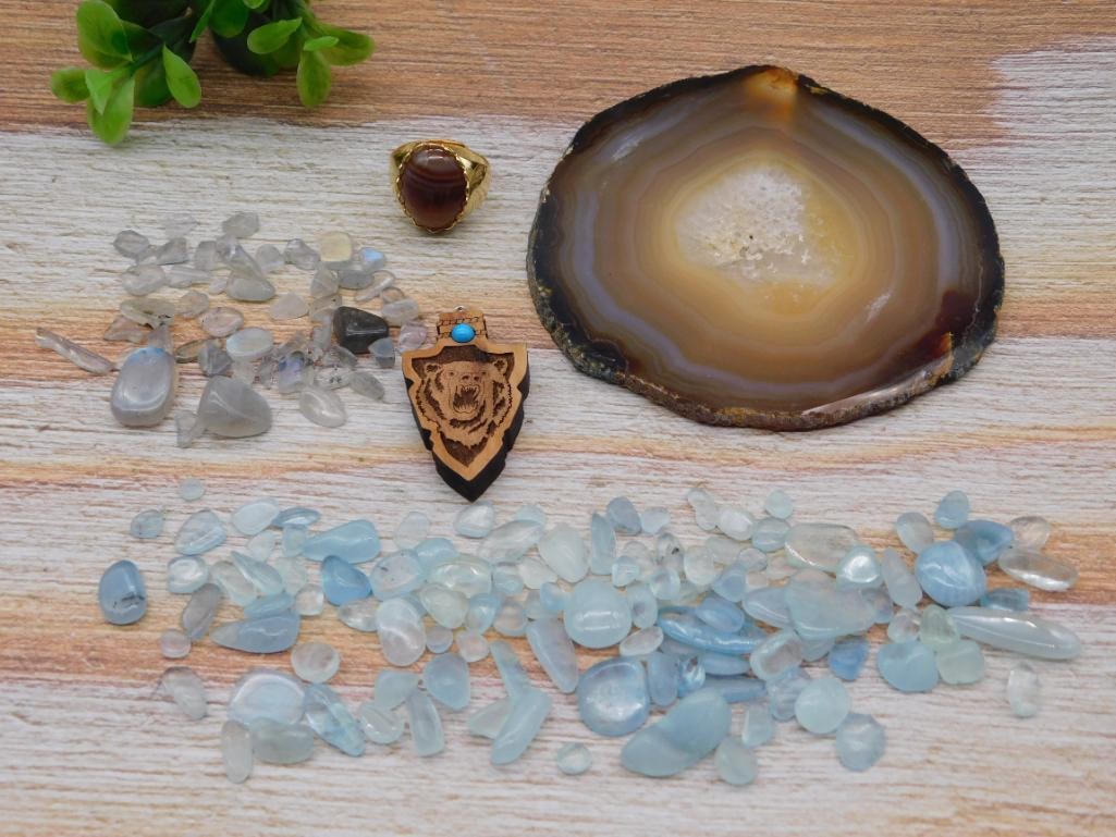 MIXED LOT ROCK STONE LAPIDARY SPECIMEN: MIXED LOT ROCK STONE LAPIDARY SPECIMEN