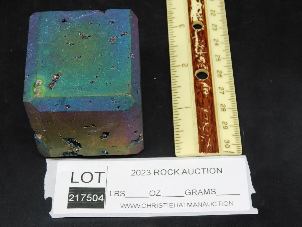 DRUZY TITANIUM CUBE ROCK STONE LAPIDARY SPECIMEN - 2