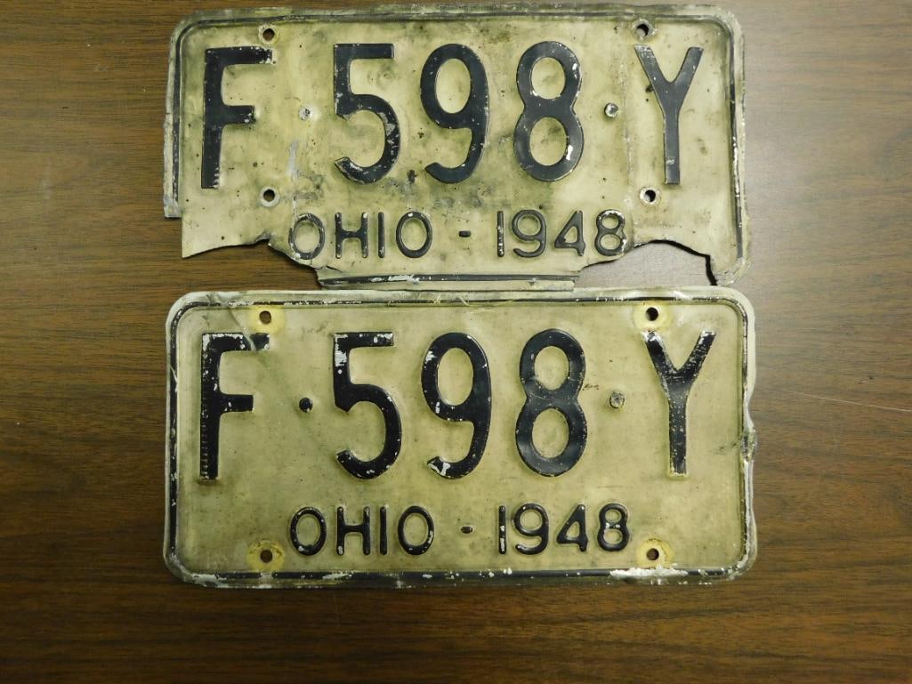 Vintage Antiques License Plates 1948 US Ohio Collectible 243 (1 of 4)