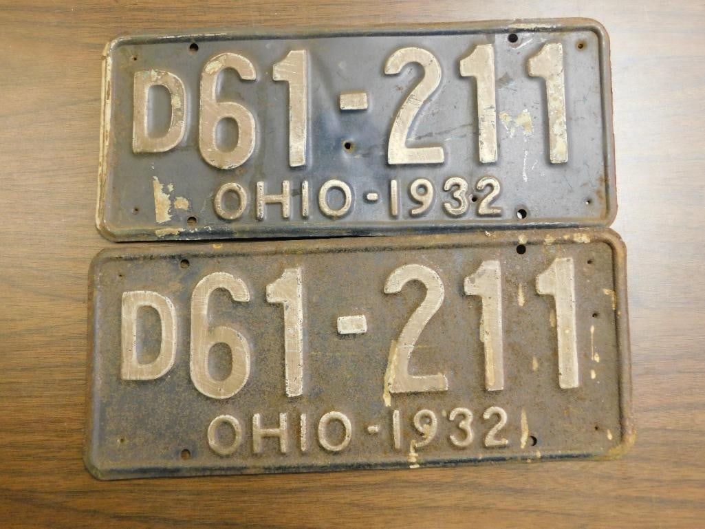 Vintage License License Plates 1932 US Ohio Collectible 247 (1 of 3)