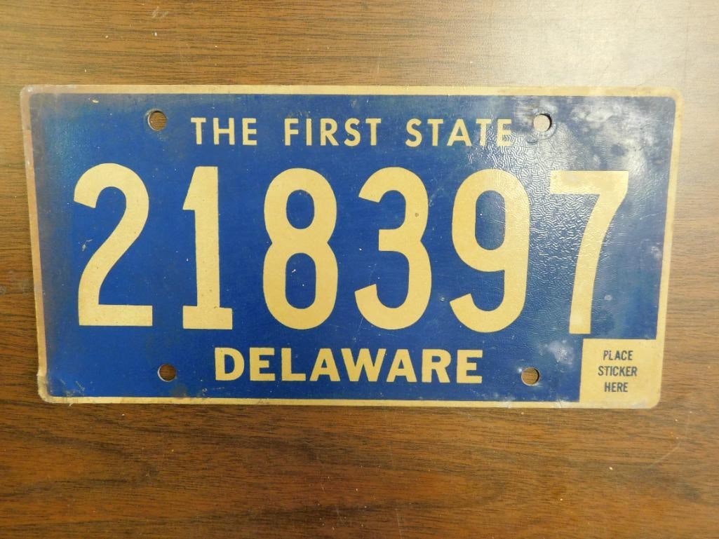 Vintage Antique License Plate US Delaware Collectible 270: Vintage Antique License Plate US Delaware Collectible 270