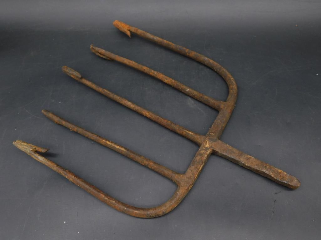 ANTIQUE 5-TINE FROG FISH EEL GIG SWAMP TOOL VINTAGE ANTIQUE: ANTIQUE 5-TINE FROG FISH EEL GIG SWAMP TOOL VINTAGE ANTIQUE