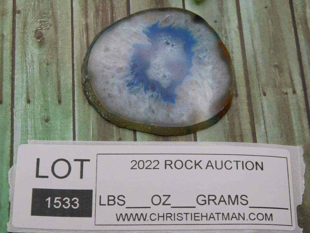 AGATE SLICE ROCK STONE LAPIDARY SPECIMEN - 3