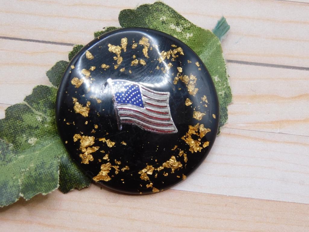 GOLD FLECKED FLAG CABOCHON ROCK STONE LAPIDARY SPECIMEN: GOLD FLECKED FLAG CABOCHON ROCK STONE LAPIDARY SPECIMEN