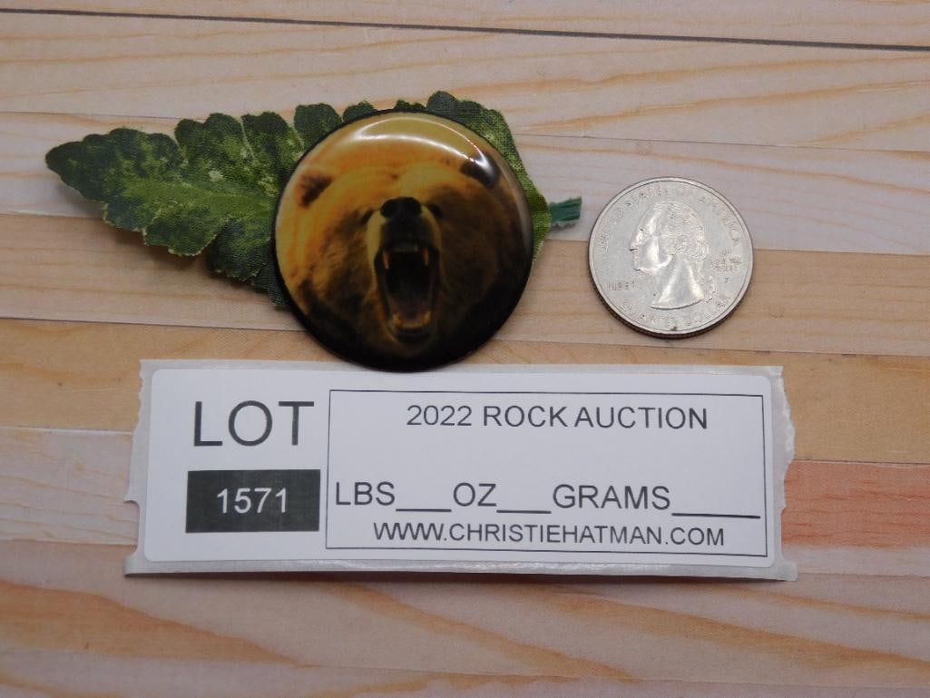 BEAR CABOCHON ROCK STONE LAPIDARY SPECIMEN - 2