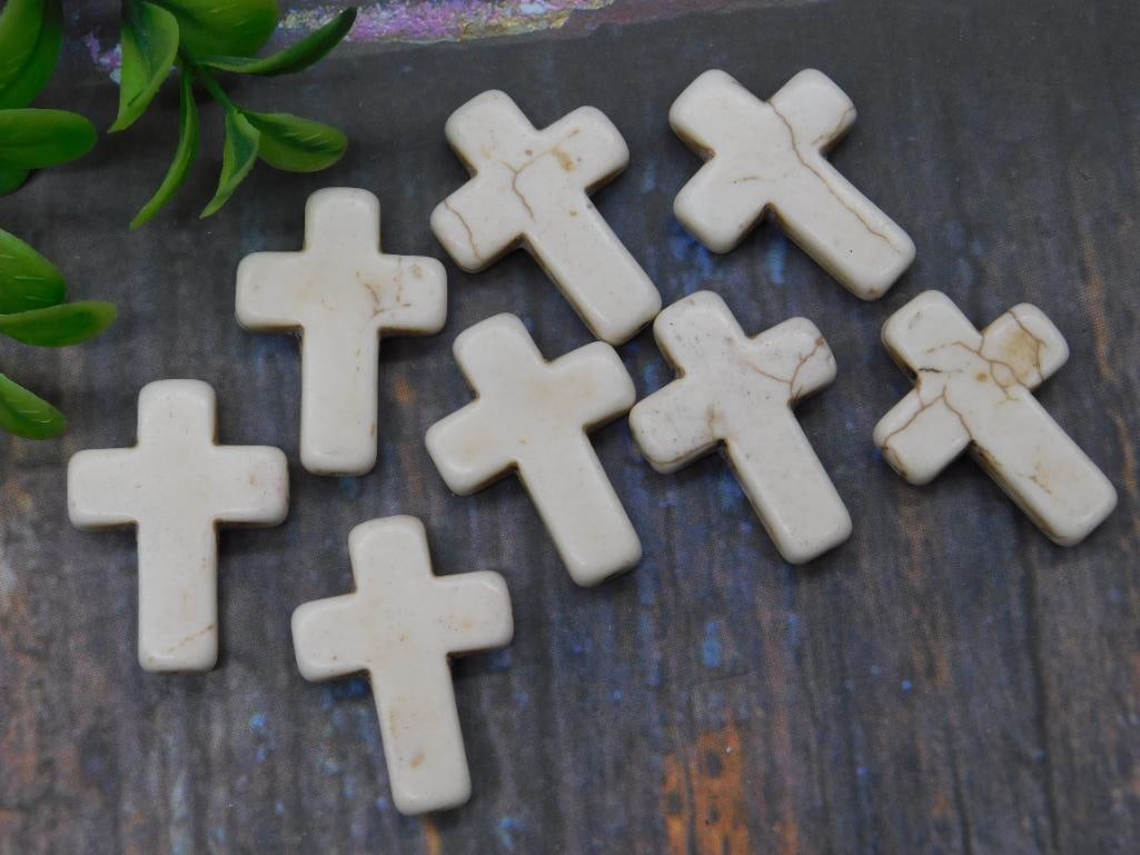 STONE CROSS BEADS ROCK STONE LAPIDARY SPECIMEN: STONE CROSS BEADS ROCK STONE LAPIDARY SPECIMEN