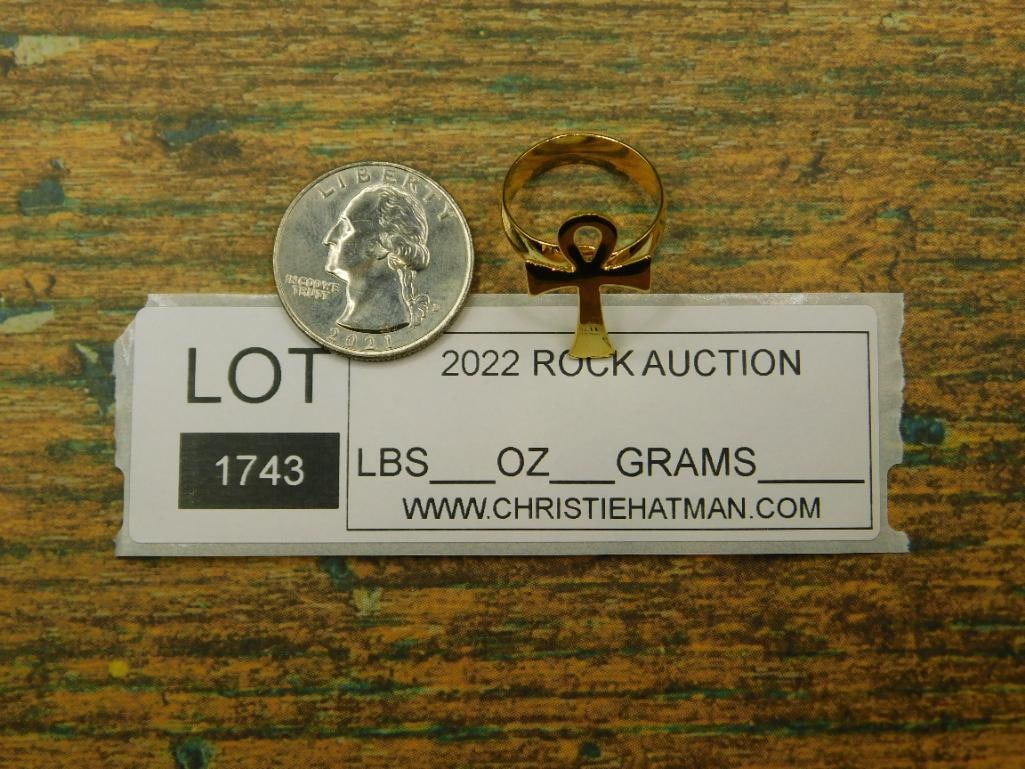ANKH RING ROCK STONE LAPIDARY SPECIMEN - 4
