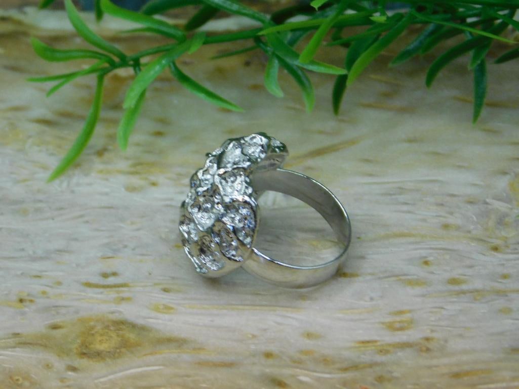 SILVER CLUSTER RING ROCK STONE LAPIDARY SPECIMEN - 2