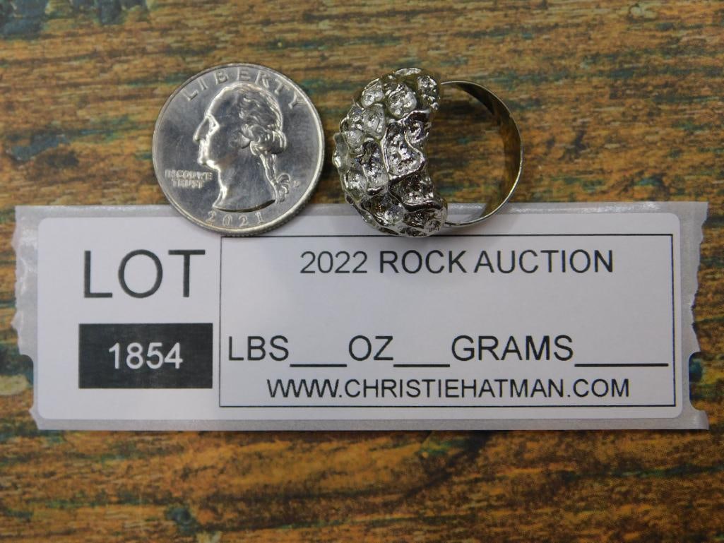 SILVER CLUSTER RING ROCK STONE LAPIDARY SPECIMEN - 4