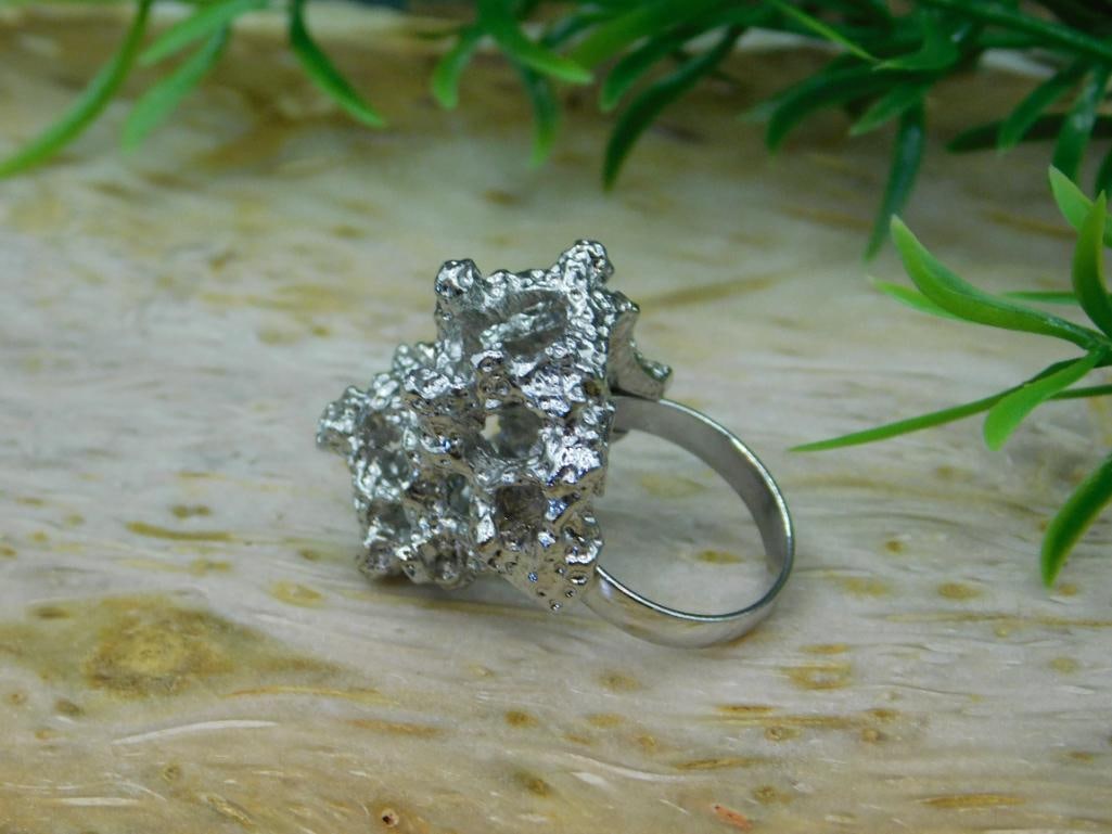 SILVER CLUSTER RING ROCK STONE LAPIDARY SPECIMEN - 2