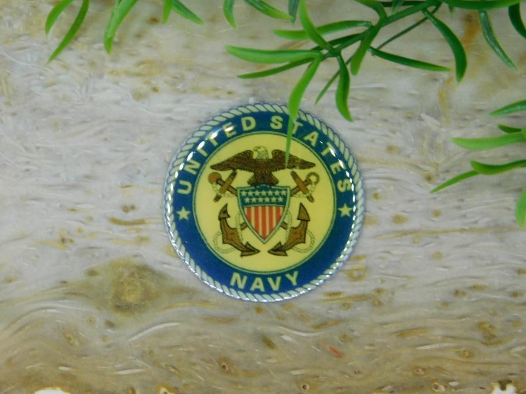 UNITED STATES NAVY CABOCHON ROCK STONE LAPIDARY SPECIMEN: UNITED STATES NAVY CABOCHON ROCK STONE LAPIDARY SPECIMEN