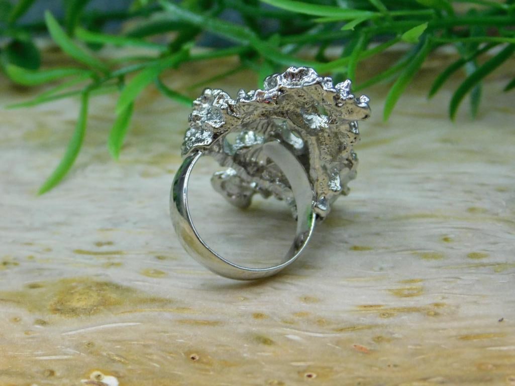 SILVER CLUSTER RING ROCK STONE LAPIDARY SPECIMEN - 3