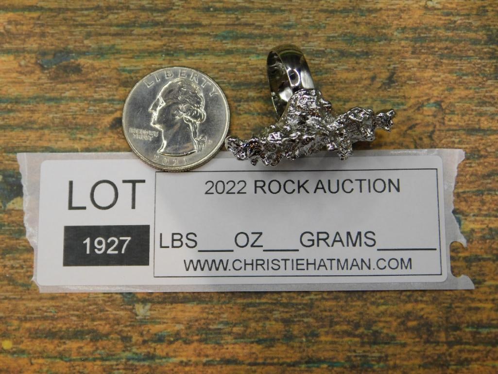 SILVER CLUSTER RING ROCK STONE LAPIDARY SPECIMEN - 4