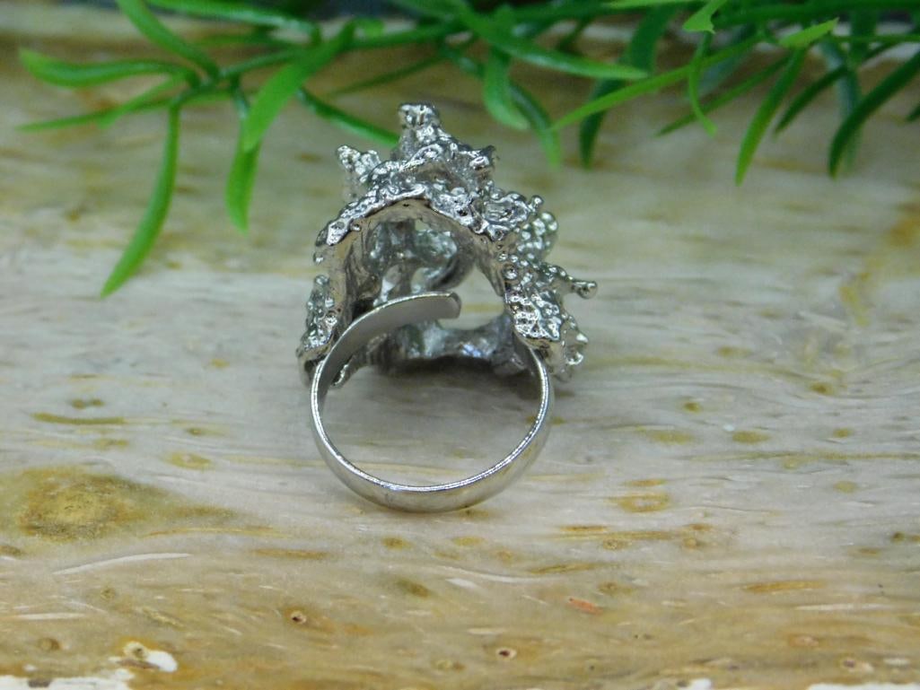 SILVER CLUSTER RING ROCK STONE LAPIDARY SPECIMEN - 3