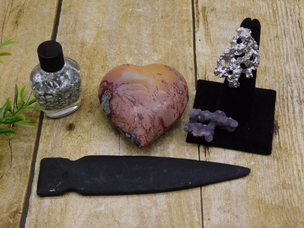 MIXED LOT ROCK STONE LAPIDARY SPECIMEN: MIXED LOT ROCK STONE LAPIDARY SPECIMEN