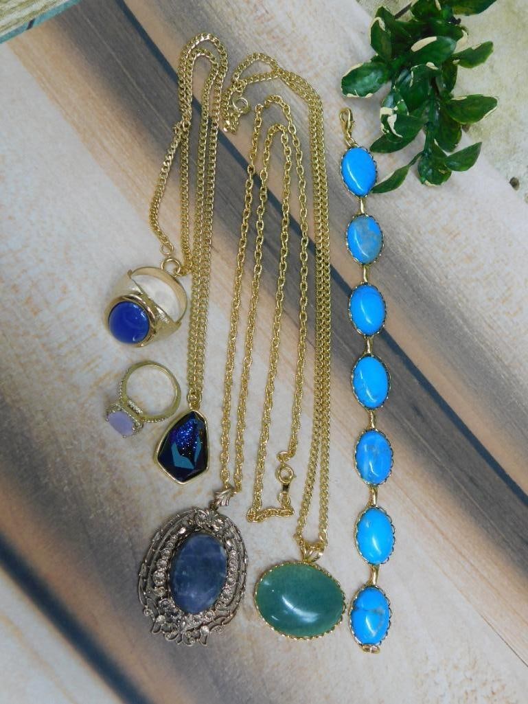 MIXED JEWELRY LOT ROCK STONE LAPIDARY SPECIMEN: MIXED JEWELRY LOT ROCK STONE LAPIDARY SPECIMEN