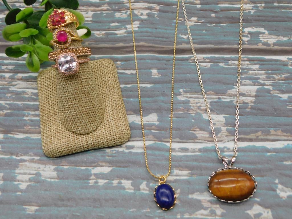 MIXED JEWELRY LOT ROCK STONE LAPIDARY SPECIMEN: MIXED JEWELRY LOT ROCK STONE LAPIDARY SPECIMEN