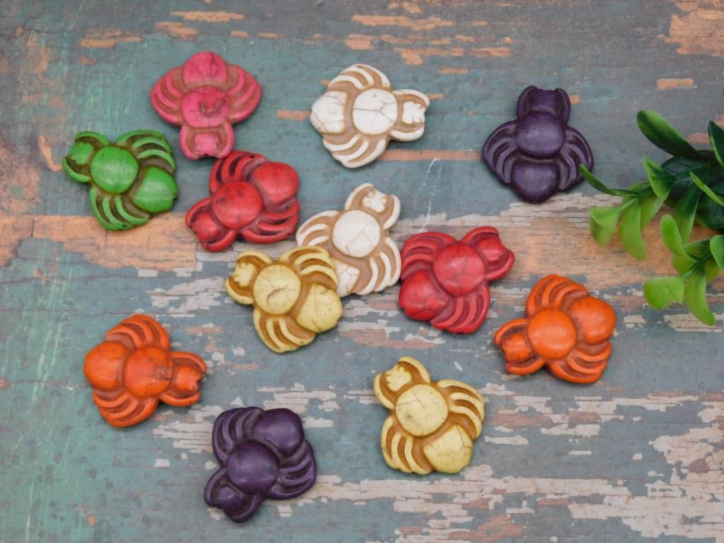 STONE SPIDER BEADS ROCK STONE LAPIDARY SPECIMEN: STONE SPIDER BEADS ROCK STONE LAPIDARY SPECIMEN