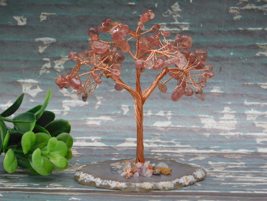 MIXED STONE TREE ROCK STONE LAPIDARY SPECIMEN: MIXED STONE TREE ROCK STONE LAPIDARY SPECIMEN