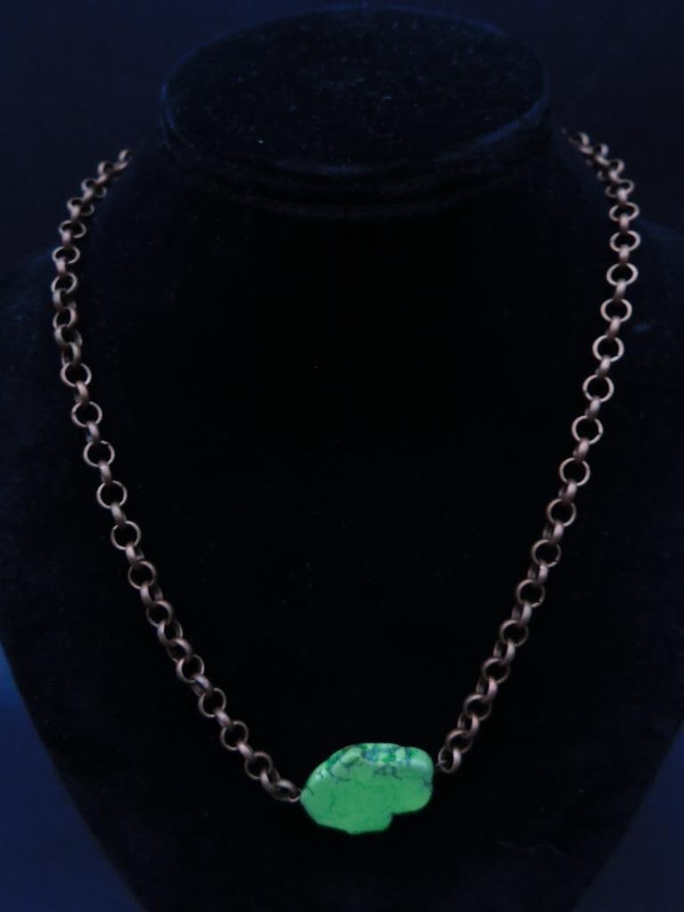 IMPRESSION JASPER PENDANT ON CHAIN NECKLACE - 2