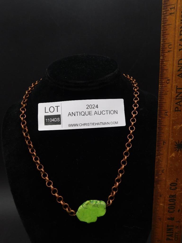 IMPRESSION JASPER PENDANT ON CHAIN NECKLACE - 3