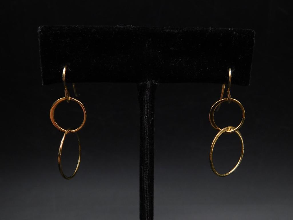 DOUBLE CIRCLE EARRINGS: DOUBLE CIRCLE EARRINGS