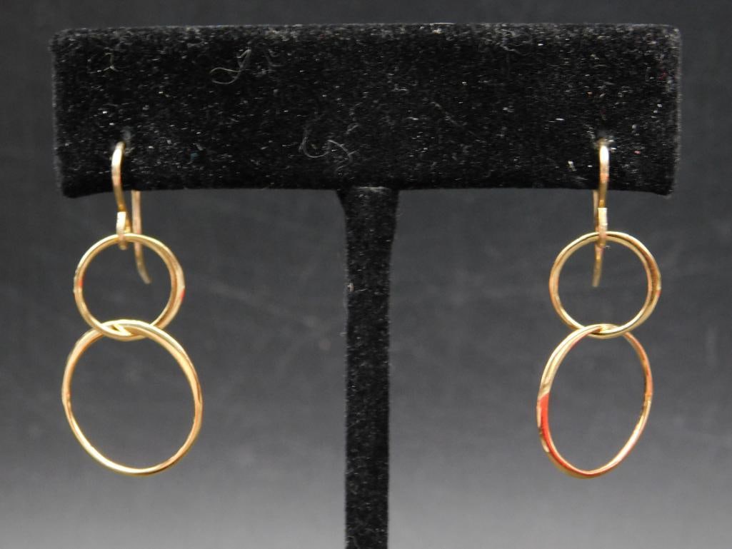DOUBLE CIRCLE EARRINGS: DOUBLE CIRCLE EARRINGS