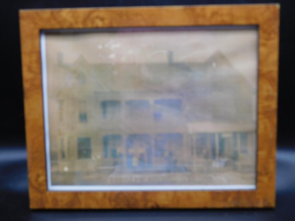 FRAMED PICTURE OF THE BENSON'S HOTEL VINTAGE ANTIQUE COLLECTIBLE: FRAMED PICTURE OF THE BENSON'S HOTEL VINTAGE ANTIQUE COLLECTIBLE