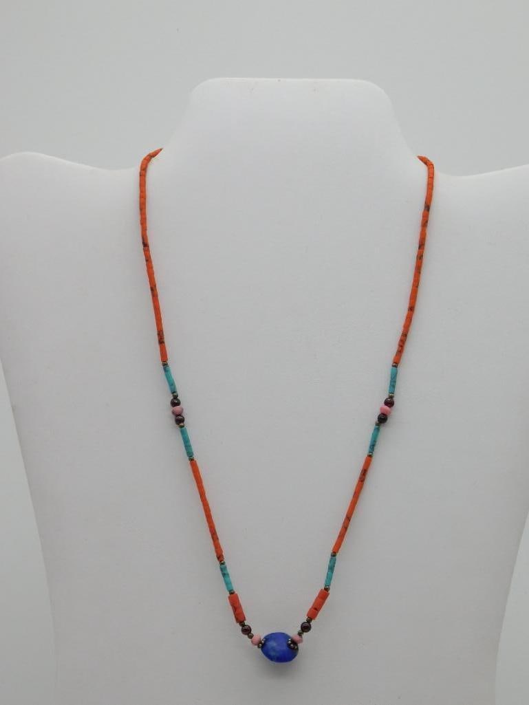 MIXED STONE NECKLACE ROCK STONE LAPIDARY SPECIMEN: MIXED STONE NECKLACE ROCK STONE LAPIDARY SPECIMEN