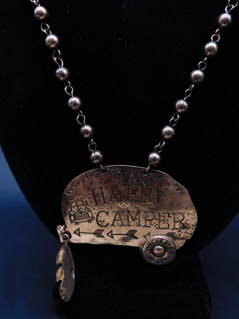 HAPPY CAMPER NECKLACE: HAPPY CAMPER NECKLACE