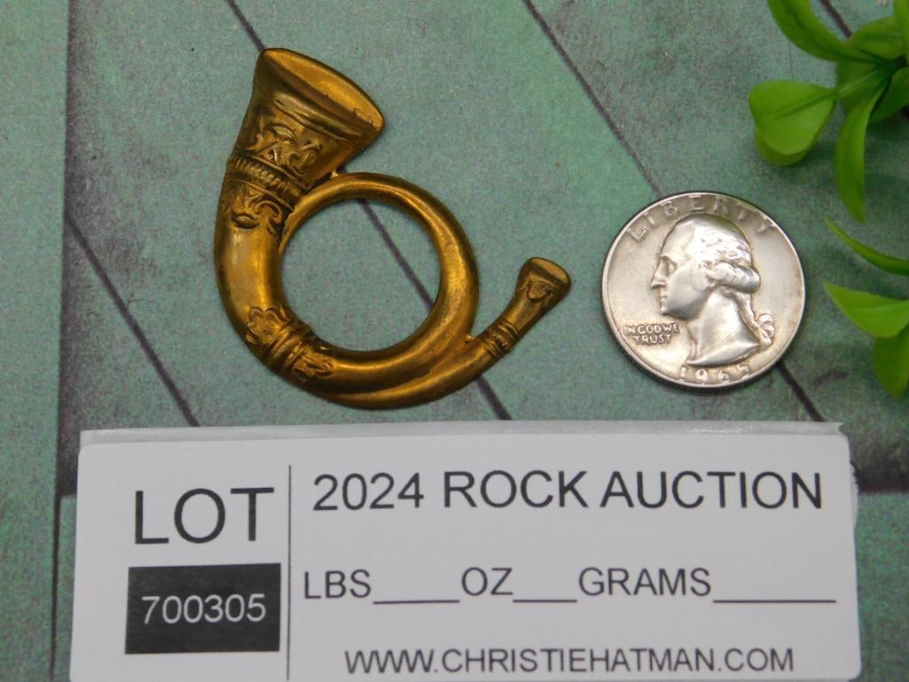 BUGLE INSIGNIA VINTAGE ANTIQUE - 2