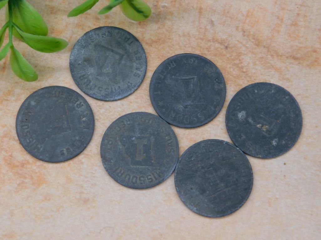 MISSOURI SALES TAX RECEIPT COINS VINTAGE ANTIQUE: MISSOURI SALES TAX RECEIPT COINS VINTAGE ANTIQUE
