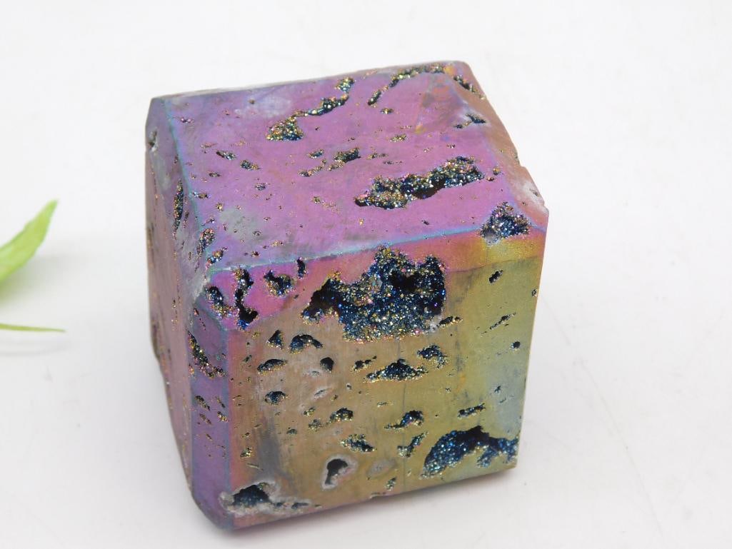 DRUZY TITANIUM CUBE ROCK STONE LAPIDARY SPECIMEN - 2