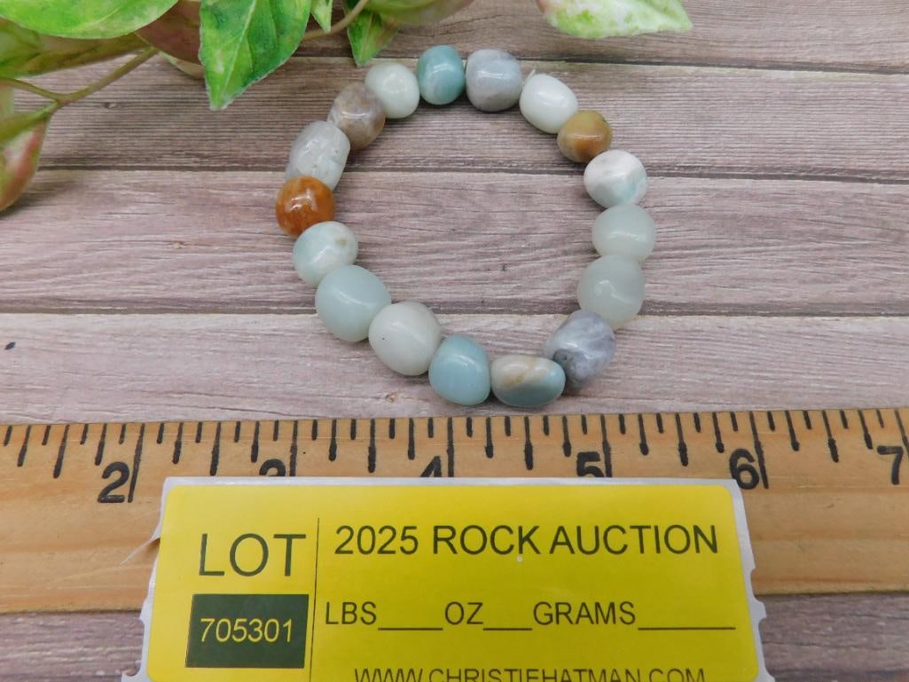 Beaded Stone Bracelet From Rock Auction - 2