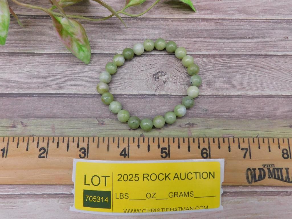 Green Beaded Stretch Bracelet - 3