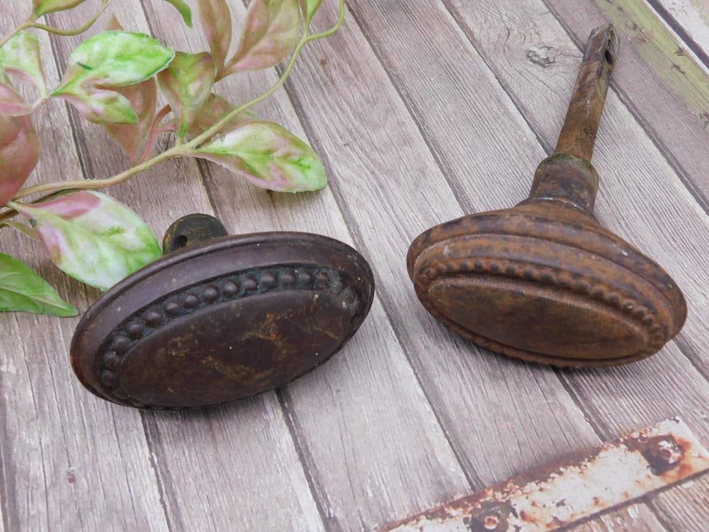 Set of Two Decorative Rustic Metal Door Knobs (1 of 2)