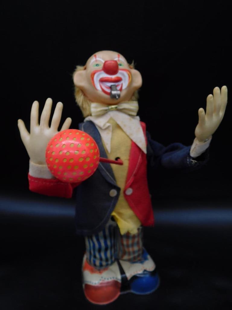 1950S PINKY JUGGLING CLOWN TOY JAPAN VINTAGE ANTIQUE: 1950S PINKY JUGGLING CLOWN TOY JAPAN VINTAGE ANTIQUE