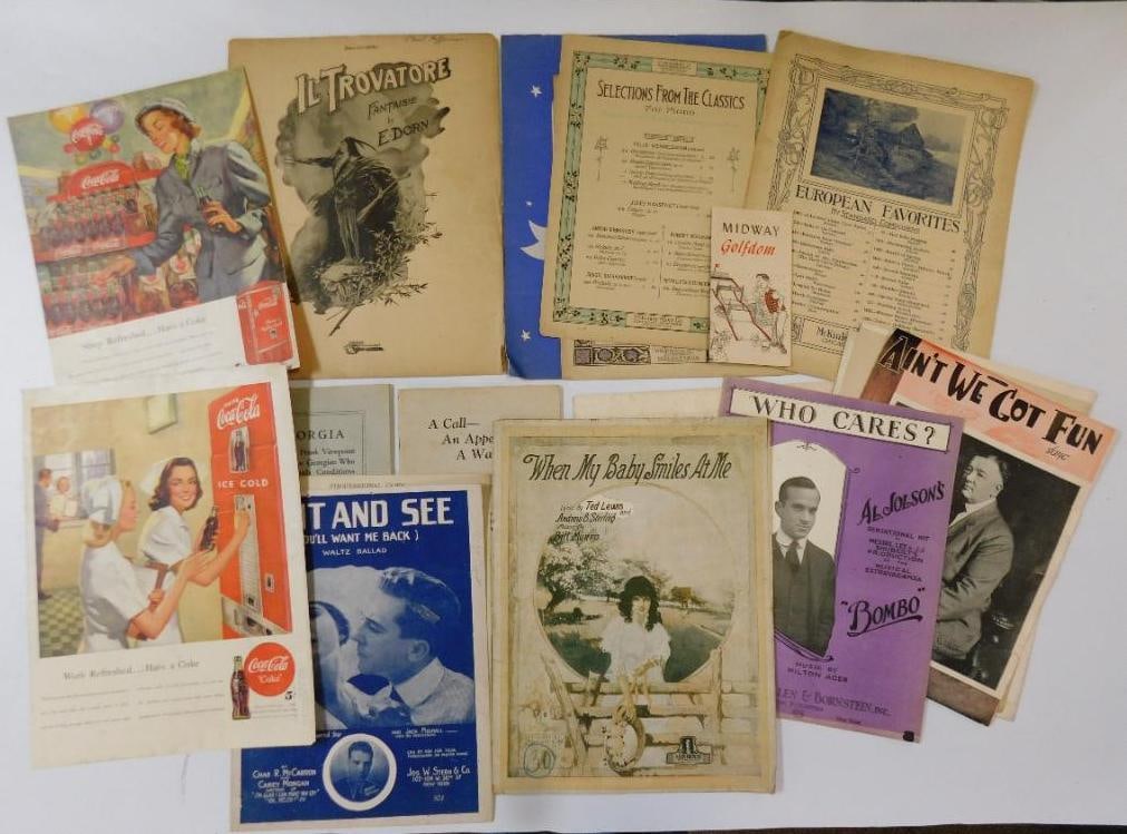 VINTAGE EPHEMERA ANTIQUE SHEET MUSIC AND ADVERTISEMENTS FROM THE 20TH CENTURY ANTIQUE (1 of 6)
