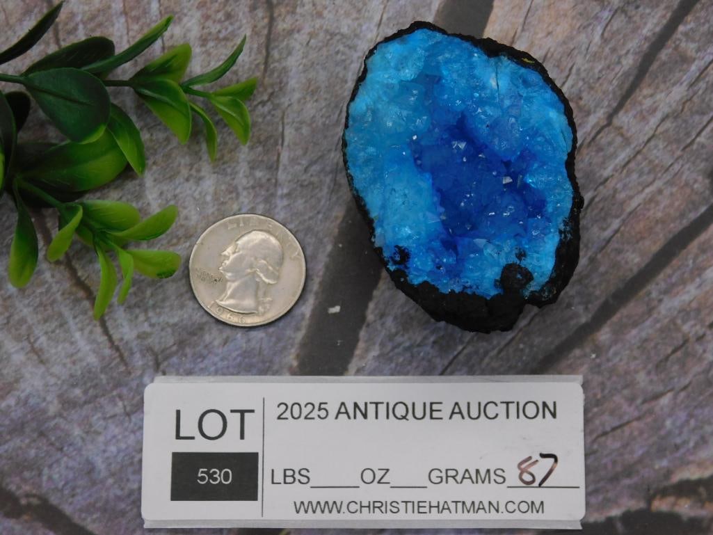 BLUE GEODE ROCK STONE LAPIDARY SPECIMEN - 3