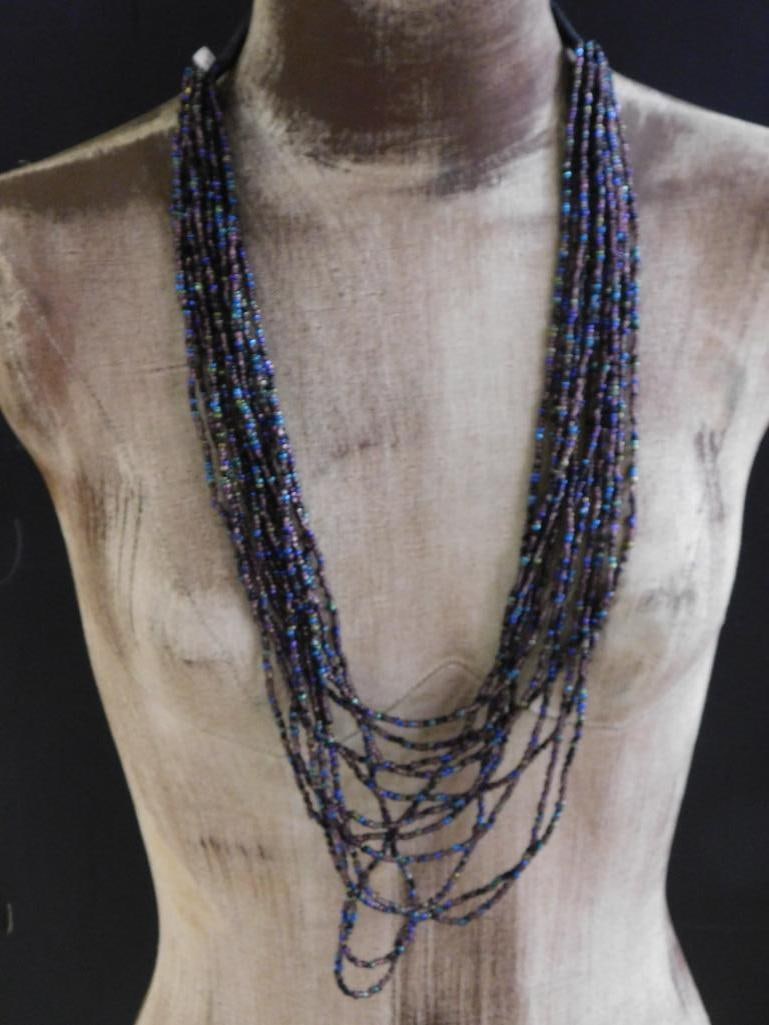 MULTISTRAND SEED BEAD NECKLACE: MULTISTRAND SEED BEAD NECKLACE