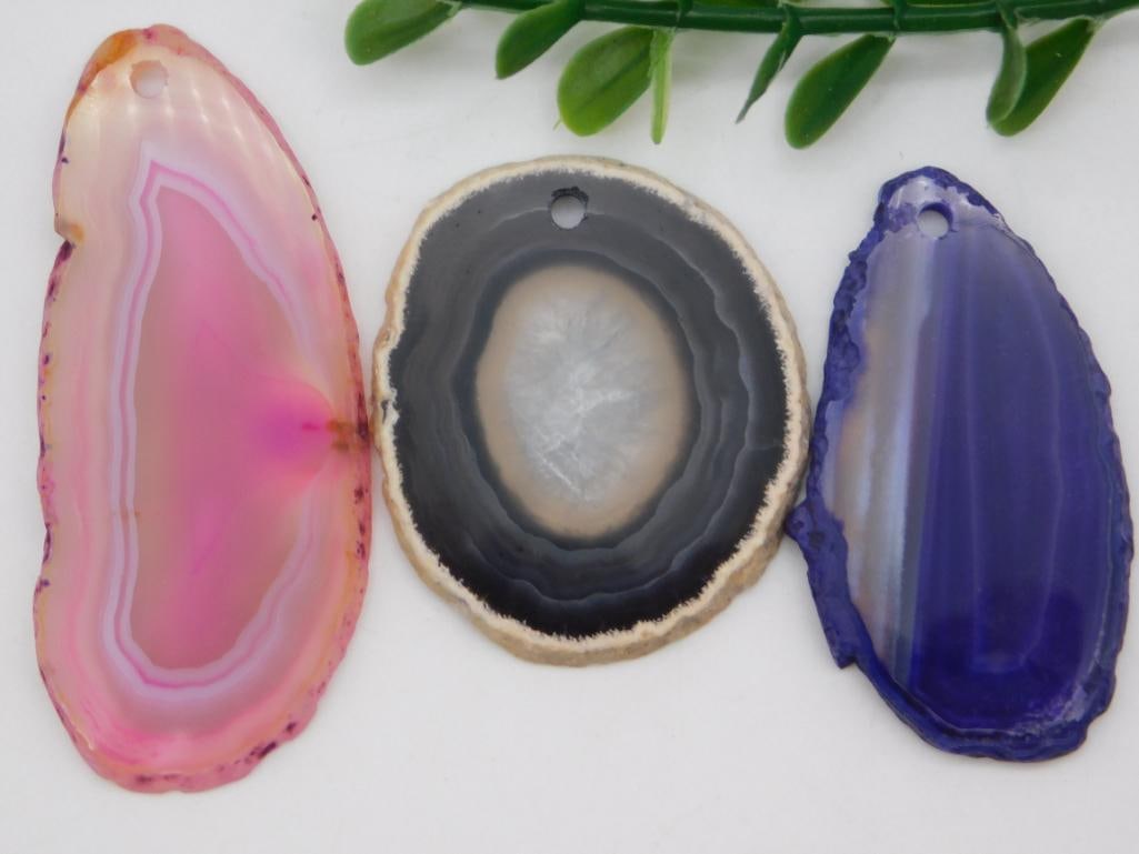 AGATE SLICES ROCK STONE LAPIDARY SPECIMEN: AGATE SLICES ROCK STONE LAPIDARY SPECIMEN