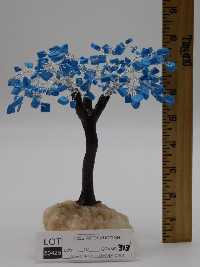 TURQUOISE TREE ROCK STONE LAPIDARY SPECIMEN - 2