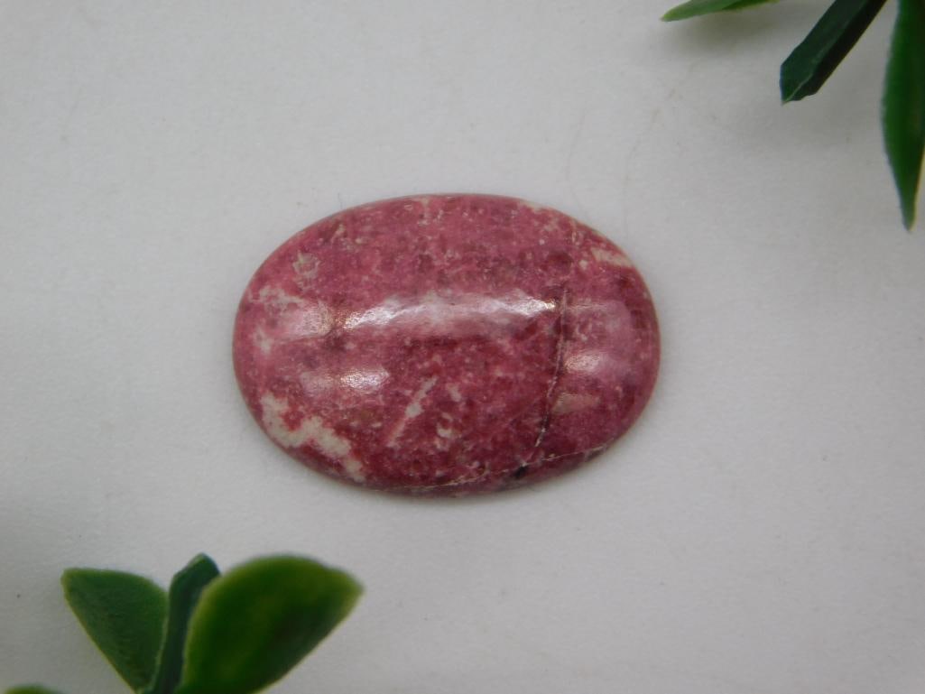THULITE CABOCHON ROCK STONE LAPIDARY SPECIMEN: THULITE CABOCHON ROCK STONE LAPIDARY SPECIMEN