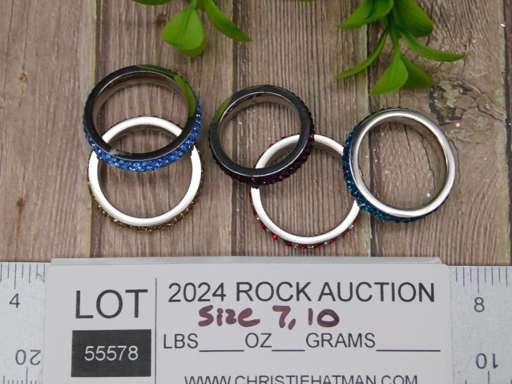 STONE RINGS ROCK STONE LAPIDARY SPECIMEN - 2