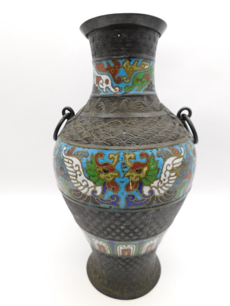 ASIAN ART VASE NO BOTTOM VINTAGE ANTIQUE (1 of 5)